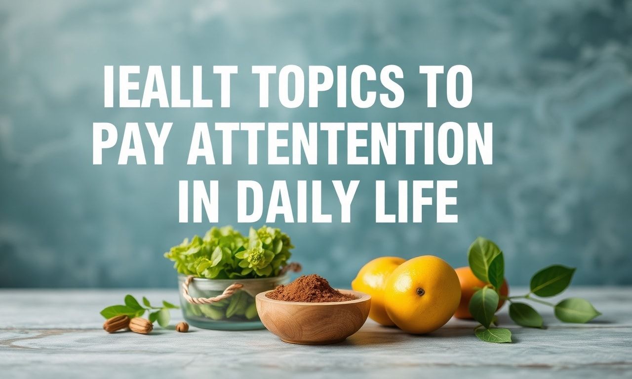Health Topics to Pay Attention to in Daily Life
